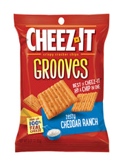 Cheez-It 599357 Grooves Zesty Cheddar Ranch Crackers 3.25 oz Pegged