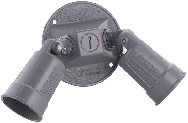 Hubbell-Bell 5625-0 Hubbell-Bell 5625 Weatherproof Combination Lamp Holder, 75-150 W, Par 38, Die Cast Zinc, Gray , Grey