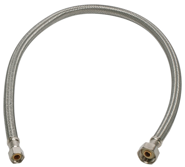 Fluidmaster B1F30 Faucet Connector, Braided Stainless Steel - 3/8 Female Compression Thread x 1/2 F.I.P. Thread, 30-Inch Length