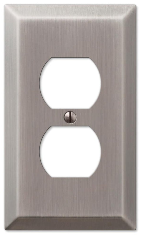 Amerelle 163DAN Century Wallplate, 1 Duplex, Steel, Antique Nickel, 1-Pack
