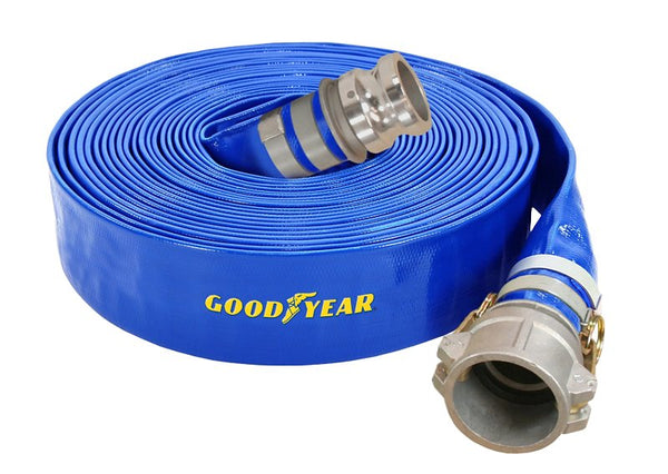 Abbott Rubber PVC Discharge Hose Assembly, Blue, 2 in. Male X Female Cam and Groove, 65 psi Max Pressure, 50 ft. Length, 2 in. ID 1148-2000-50-CE