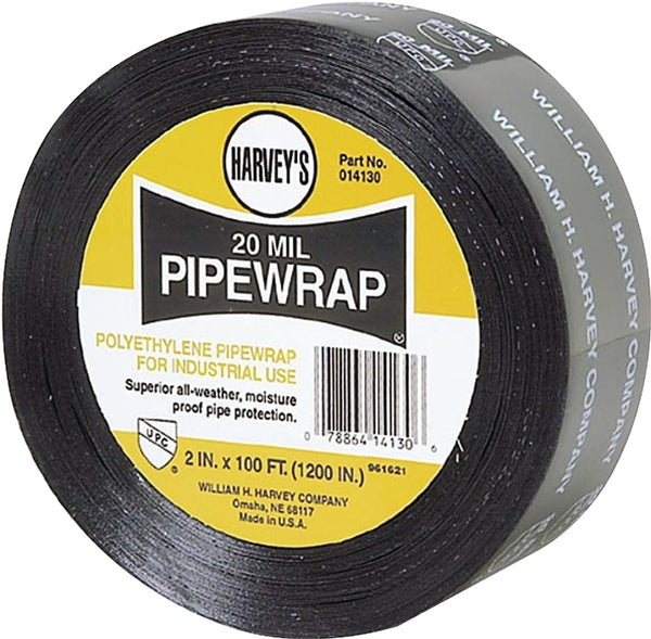 WM Harvey 014130 2" X 100' 20ML Pipewrap Black