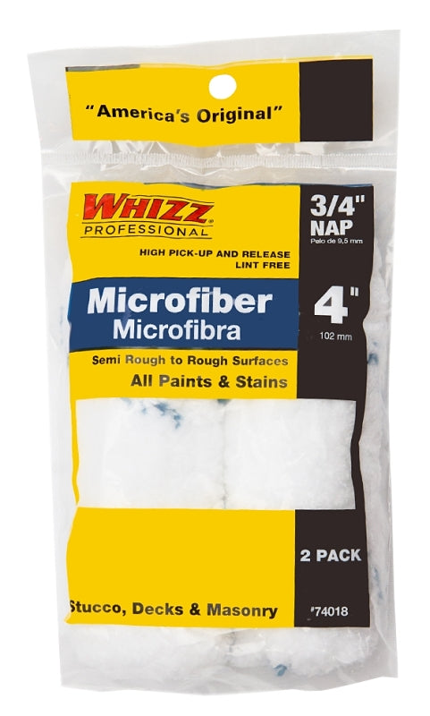 WHIZZ Series 74018 4" Xtrasorb Microfiber Blue Stripe 3/4" Nap Mini Roller 2Pk