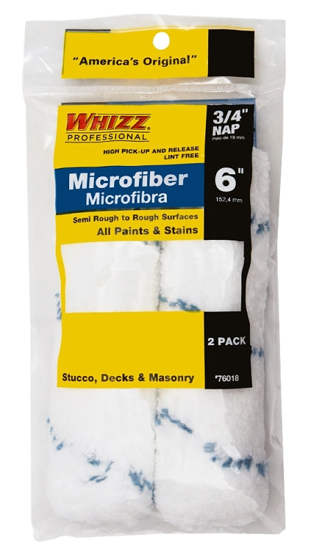 Whizz Microfiber 6 in. W X 3/4 in. Mini Paint Roller Cover 2 pk 76018