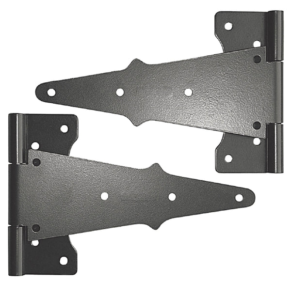 Nuvo Iron Hinge TEE GALV Steel Black 8IN TH8BLK/B