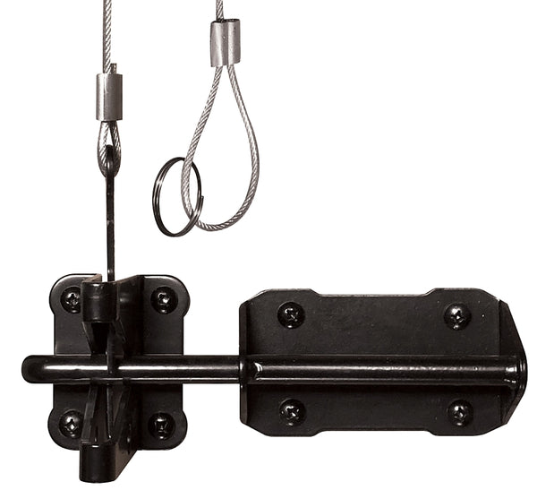 Nuvo Iron Heavy Duty Cable & Ring Gate Latch, Black Glwhd