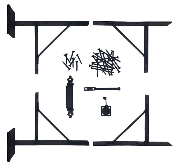Nuvo Iron HGCBHK01 Heavy Duty Gate Corner Frame Brace Kit, Black
