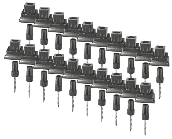 Nuvo Iron SQMDRA Surface Mount Deck Square Pack installs one 20 Pack of Round balusters Railing Adapter, Black