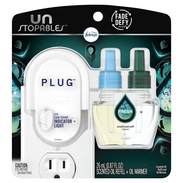 Febreze Unstopables Fresh Pluggable Scented Oil Refill with Warmer Air Freshener (1 Count, 0.87 Oz) 037000911487