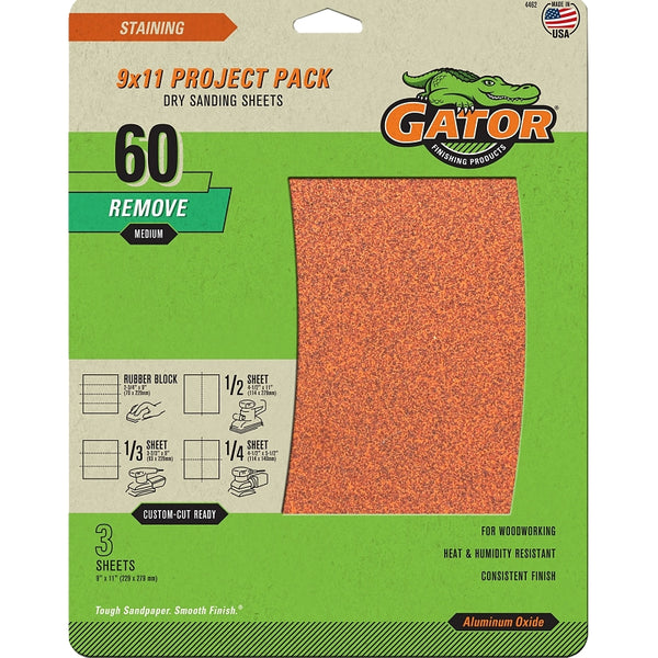 ALI INDUSTRIES 4462 3-Pack 60 Grit Garnet Sandpaper