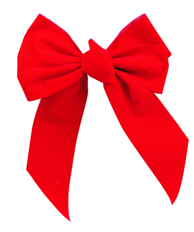 Holiday Trims Christmas Bow Bow Red Velvet 10 inch 1 pk
