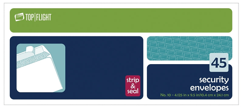 Top Flight Size 10 Strip & Seal Envelopes 72309