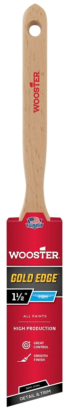 Wooster 5236-1 1/2 Series 5236 1-1/2" Gold Edge SemiOval Angle Brush, 1 1/2 Inch