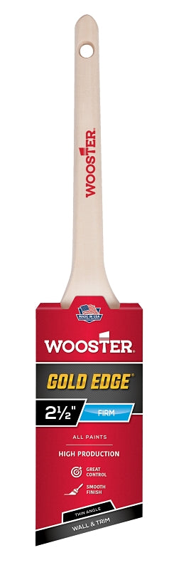 Wooster 5234-2 1/2 Series 5234 2-1/2" Gold Edge Thin Angle Brush, 2 1/2 Inch
