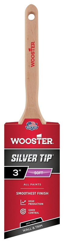 Wooster Brush 5228-3 Silver Tip Semi-Oval Angle Sash, 3 Inch