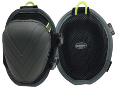 Bucket Boss Molded Non-Mar Knee Pads, Certified High-Visibility Markings for Safety, Breathable Mesh Lining, Elastic Top Strap for Comfort, Web Bottom Strap Buckle Closure, in Grey, FX2