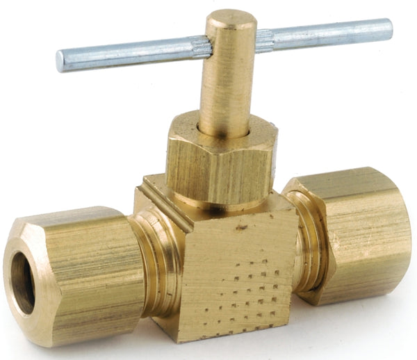 Anderson Metals 759106-04 1/4-Inch by 1/4-Inch Straight Needle Valve, Brass