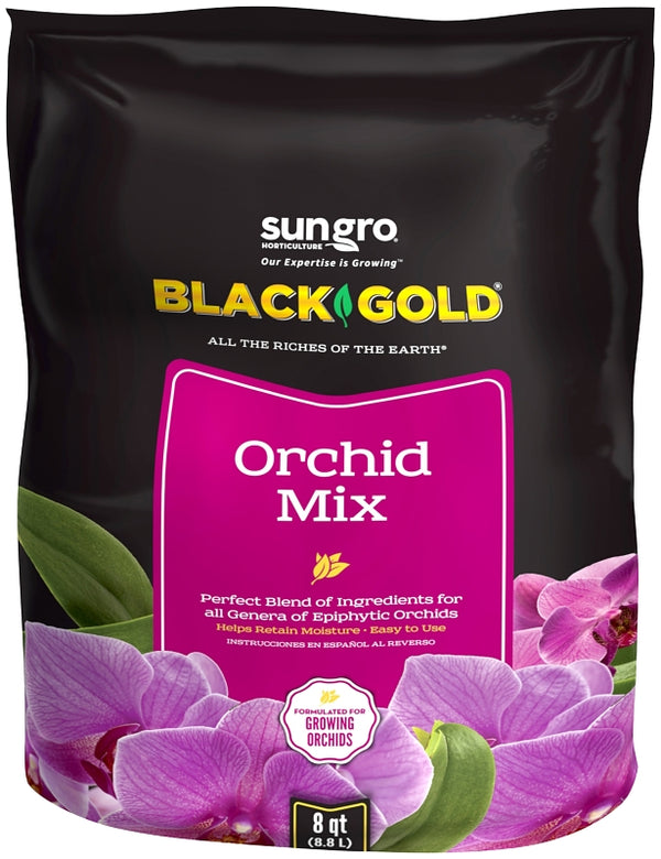 Sun Gro Black Gold Orchid Mix - Premium Orchid Potting Mix for Healthy Roots - 8 qt - Plastic 1411402 8 Qt P