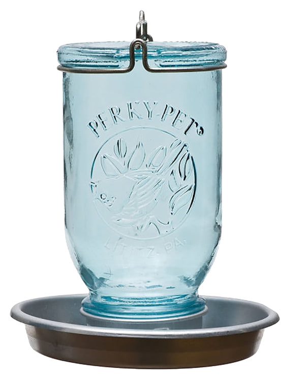 Perky-Pet 1 Mason Jar Wild Bird Waterer 783, Blue