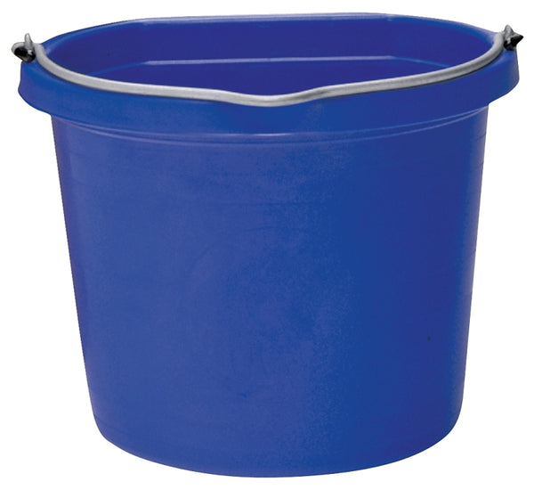 Fortiflex Flat Back Feed Bucket for Dogs/Cats and Small Animals, 8-Quart, Blue FB108BL