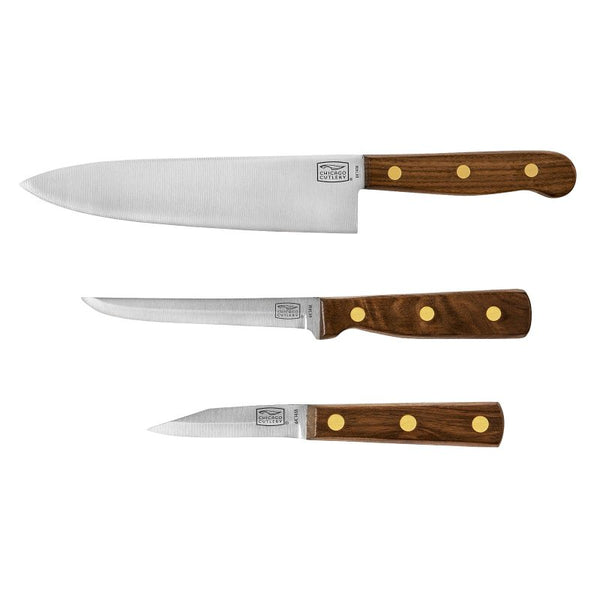 Chicago Cutlery Walnut Tradition 3-Piece Prep Knife Gift Set B42