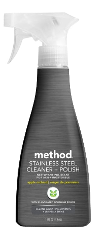 Method Stainless Steel Cleaner + Polish, Apple Orchard, Cleans Fingerprints and Smudges, 14 FL Oz (Pack of 1) 01919