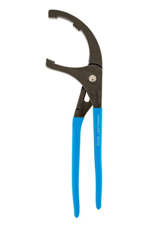 Channellock Oil Filter Pliers 212 - Forged High Carbon Steel, 2.5-3.75 In Jaw, Made in USA - 12 In