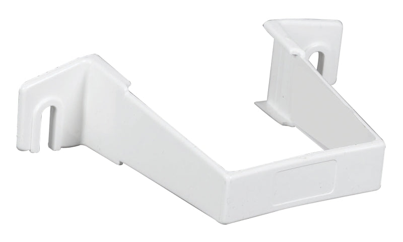 Amerimax 3.3" H X 1" W X 4.3" L White Vinyl Contemporary Downspout Bracket - Case of: 1