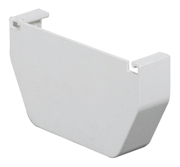 Amerimax Gutter End Cap, Contemporary, Vinyl, White, 5-in. -T0511