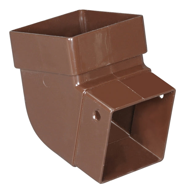 Amerimax Home Products Gutter Elbow, Contemporary, Square, Vinyl, Brown, 2-in. -T1525