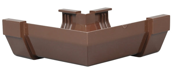 Amerimax Home Products Gutter Miter, Contemporary, Vinyl, Brown, 5-In. - Quantity 1 T1503