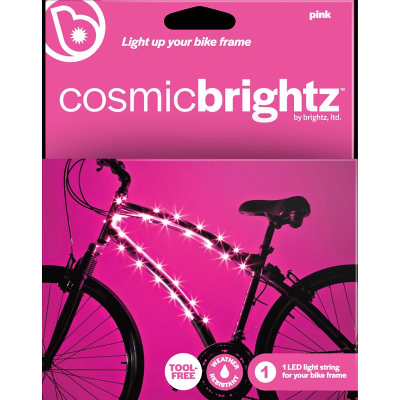 Brightz CosmicBrightz LED Bike Frame Rope Light, Pink - 6.5-Foot String Rope - Battery-Powered with On/Off Switch - Ultra Bright Color Keeps Your Ride Fun and Safe for Kids, Teens, & Adults L2477