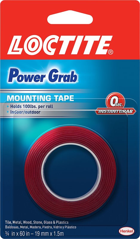 Loctite Clear Power Grab outdoor Mounting Tape 3/4 Inch by 60 Inch 1360350