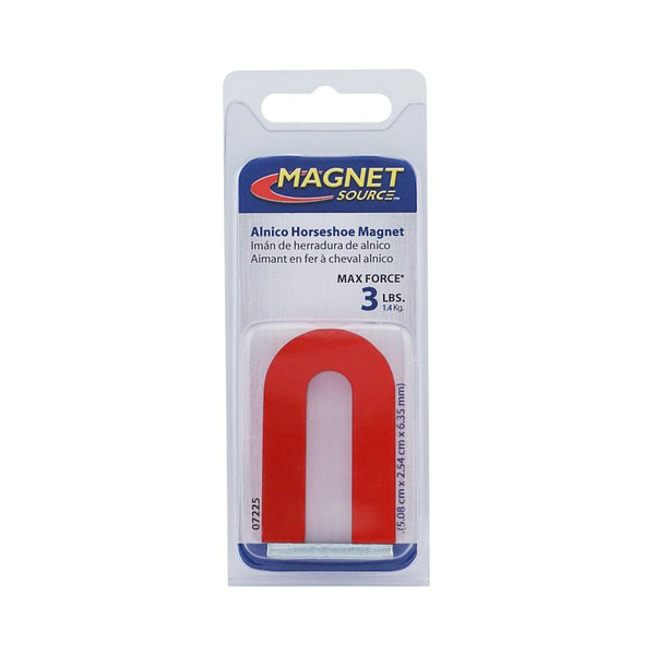 Master Magnetics Red Cast Alnico 5 U-Shaped Magnet With Keeper, 1-3/16" Wide, 2" Tall, 1/4" Thick (Pack of 1) 07225