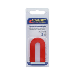 Master Magnetics Red Cast Alnico 5 U-Shaped Magnet With Keeper, 1-3/16" Wide, 2" Tall, 1/4" Thick (Pack of 1) 07225