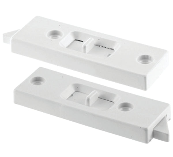 Prime-Line F 2598 Tilt Latch Pair, White Plastic Construction, Spring Loaded, 2 in. Hole Center Spacing