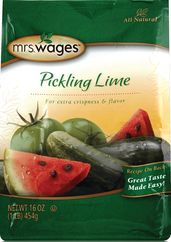 Mrs. Wages Pickling Lime, Crispy Flavorful Pickles, 1 lb Resealable Bag W502-D3425