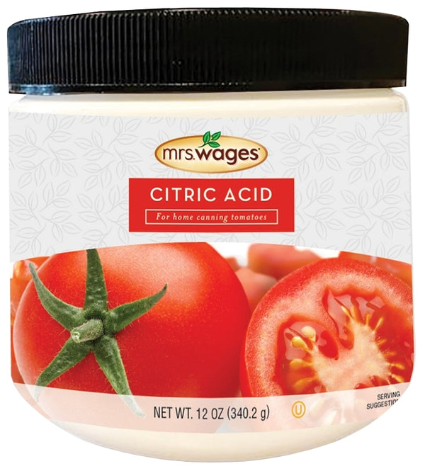 Mrs. Wages Citric Acid, Easy-To-Use, Preserves Taste & Freshness, Safe Canning, Flavor Enhancer, Citric Acid, 12 oz Jar (Pack of 1) WGCC060000