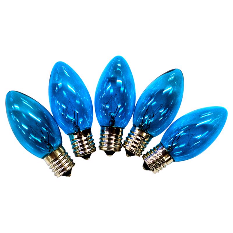Holiday Bright Lights Bulb Transp C9 Blu 25pk