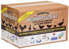 Double-Tuf Chicken and Poultry Starter Kit | Heat Lamp, Light Bulb, Feeders, Waterer, and Guide Book for Backyard Outdoor Chick Farmers | Backyard Chicken Beginner Supply Kit Dtbpkit