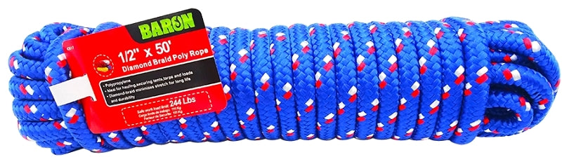 BARON MFG Rope Polyp DMND BRD 1/2INX50FT 42617