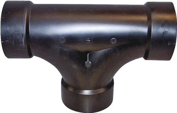CANPLAS 103723BC Cleanout Tee, 3 in, Hub, ABS, Black, SCH 40 Schedule