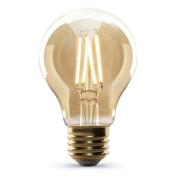 Feit Electric Vintage Exposed Filament Smoke Glass LED AT19 with a Medium E26 Base Light Bulb - 60W Equivalent - 10 Year Life - 300 Lumen - 5000K Daylight - Dimmable | Original Vintage AT19/VG/LED