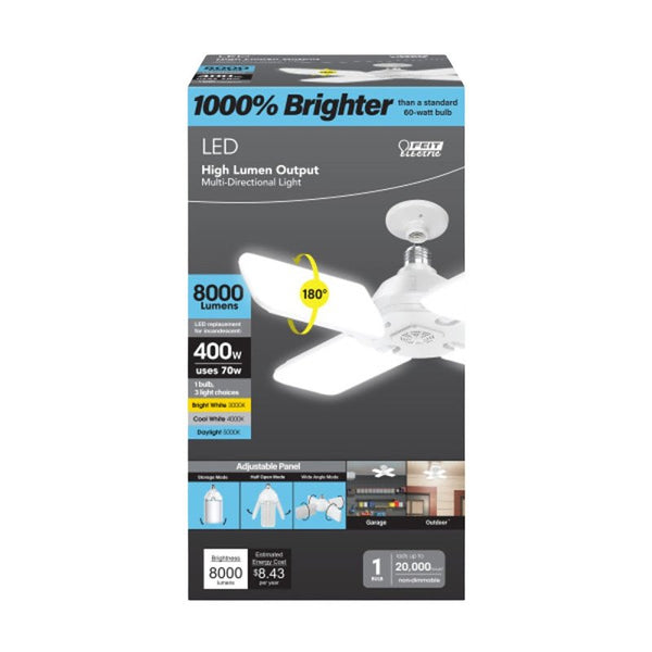Foldable LED High Output Multi-Directional Light - 70W (400W Replacement) Selectable White by Feit Electric ADJ8000/3CCT/LED