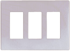 EATON PJS263W Arrow Hart Pjs263 Decorative Screw Less Wall Plate, 3 Gang, 4-1/2 in L X 6.37 in W X 0.08 in T, White