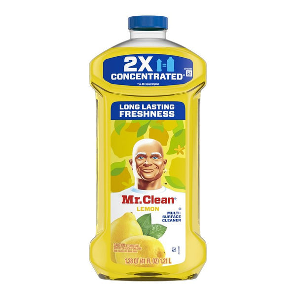 Mr. Clean All Purpose Cleaner, Floor Cleaner for Mopping Home, Bathroom, & Kitchen, Cleaning Liquid for Mop & Bucket, Cleaning Supplies, Multi-Surface Dilutable, Lemon, 41oz 030772112915