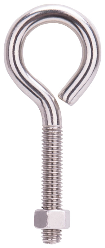 Soundbest Int. / China Mintcraft 3/8X4 Stainless Steel Eye Bolt W/Nut LR298 (10-Pack)