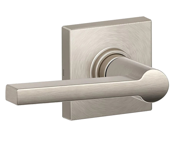 Schlage J10-SOL-COL Solstice Passage Door Lever Set with Decorative Colton Trim, Satin Nickel J10SOL619COL