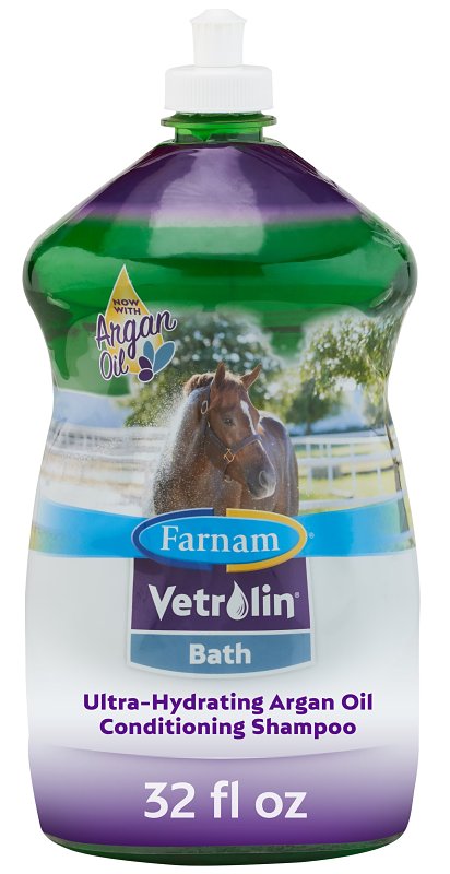 Farnam Vetrolin Bath Ultra-Hydrating Shampoo for Horses and Dogs 32 Ounces,Green