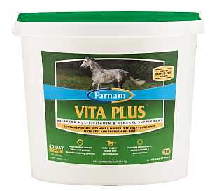 Farnam Vita Plus Balanced Multi-Vitamin & Mineral horse Supplement, Provides balanced nutrition to support overall health and performance, 7.5 pounds, 60 day supply